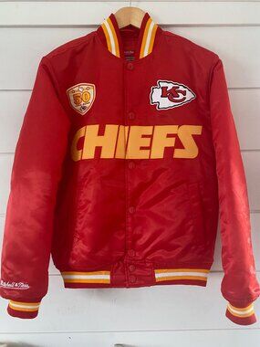 Kansas City Chiefs Bomber Jacket Michell & Ness Hardwood Classics Small